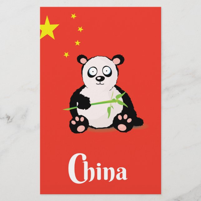 Papeterie Affiche de voyage Panda Chine. (Devant)