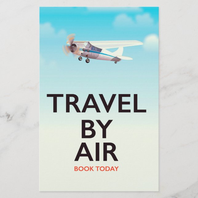 Papeterie Affiche de voyage par avion (Devant)
