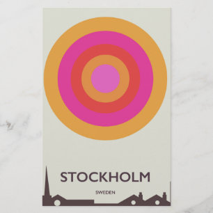 Papeterie Affiche de voyage vintage à Stockholm, Suède.