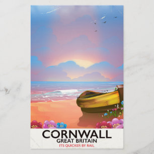 Papeterie Affiche de voyage vintage bateau de pêche de Corno