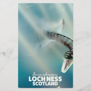 Papeterie Affiche de voyage vintage du monstre du Loch Ness 