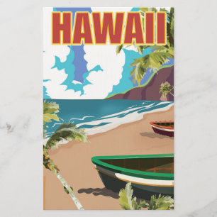 Papeterie Affiche de voyage vintage Hawaï