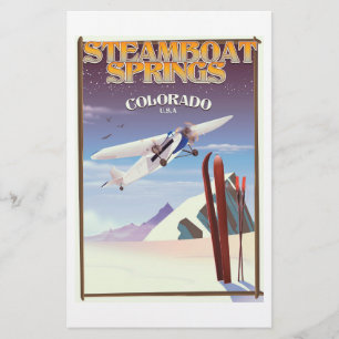 Papeterie Affiche de voyage vintage Steamboat Springs colora