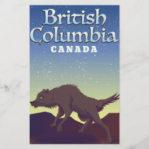 Papeterie Affiche du loup sauvage de Colombie-Britannique Ca