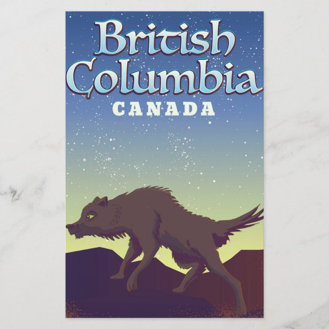 Papeterie Affiche du loup sauvage de Colombie-Britannique Ca (Devant)