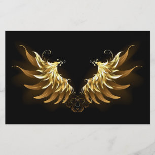 Papeterie Ailes d'Ange d'or sur arrière - plan noir
