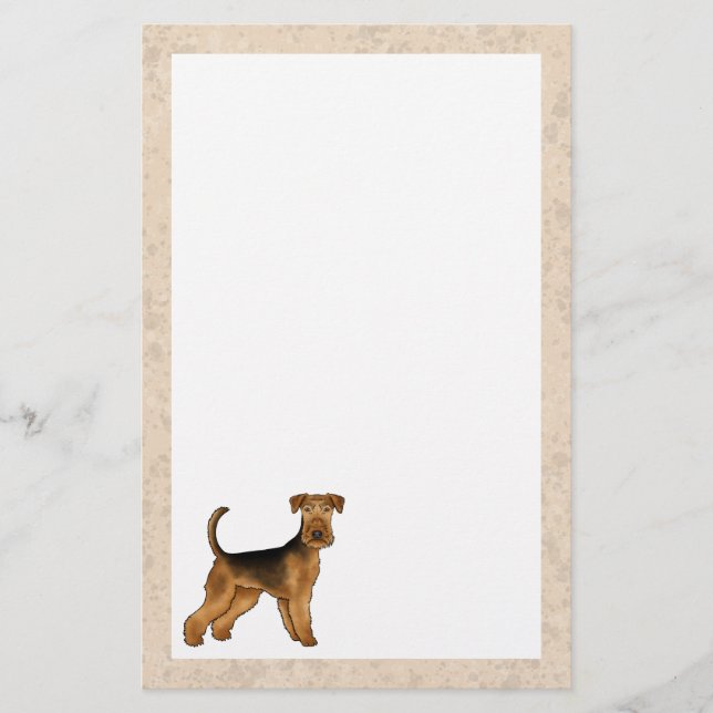 Papeterie Airedale Terrier Chien de Dessin Animé Mignon Bing (Devant)