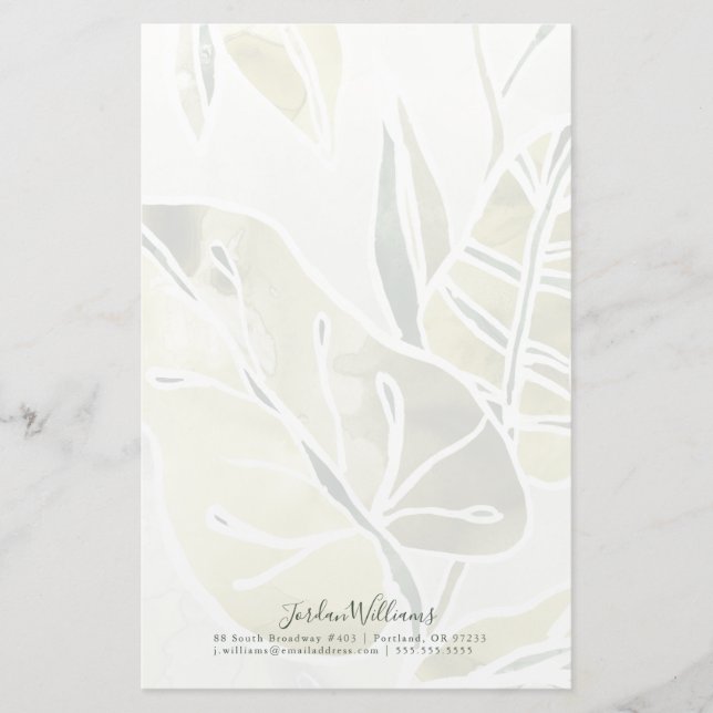 Papeterie Ajouter votre nom| Feuilles Batik (Devant)