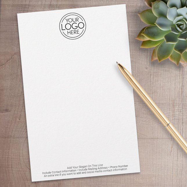 Papeterie Ajoutez Votre Logo Entreprise Société Moderne Mini (Personalized Stationery)