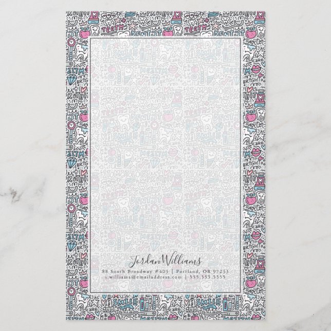 Papeterie Ajoutez votre motif | dentaire nommé de bande (Devant)