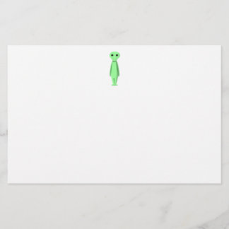 Papeterie Alien vert mignon. Bande dessinée