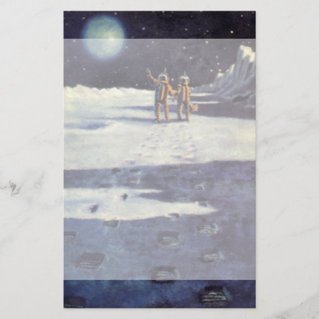 Papeterie Aliens vintages d'astronaute de la science-fiction (Devant)