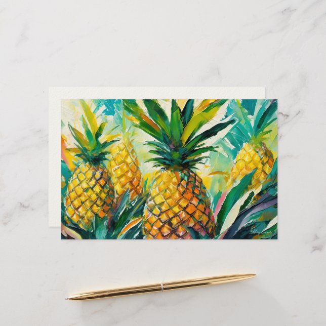 Papeterie Aloha hawaïen art tropical vierge (Devant/Arrière en situation)