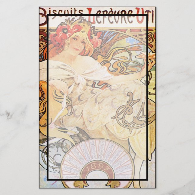 Papeterie Alphonse Mucha Biscuits Lefevre-Utile (Devant)