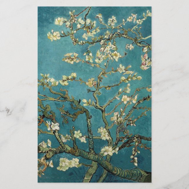 Papeterie Amandier en fleurs par Vincent van Gogh. (Devant)