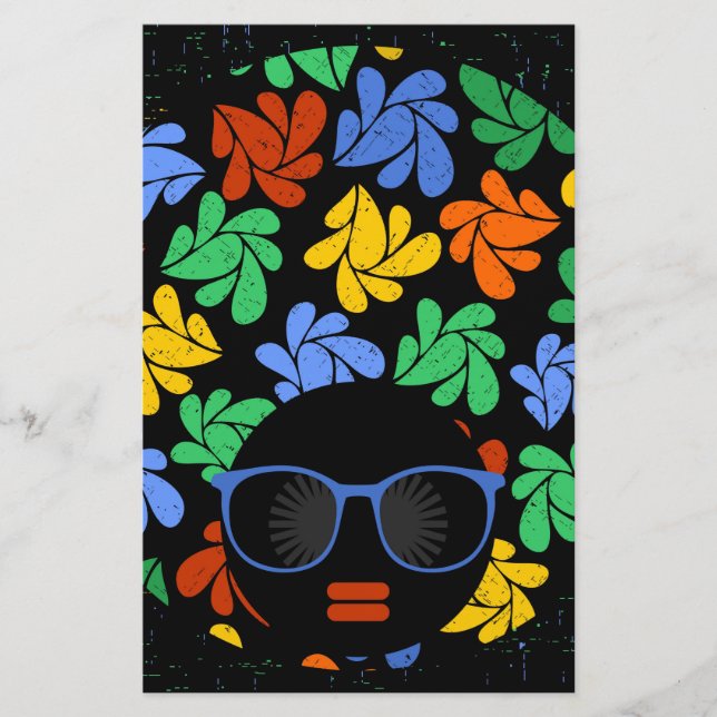 Papeterie Amour afro coloré (Devant)