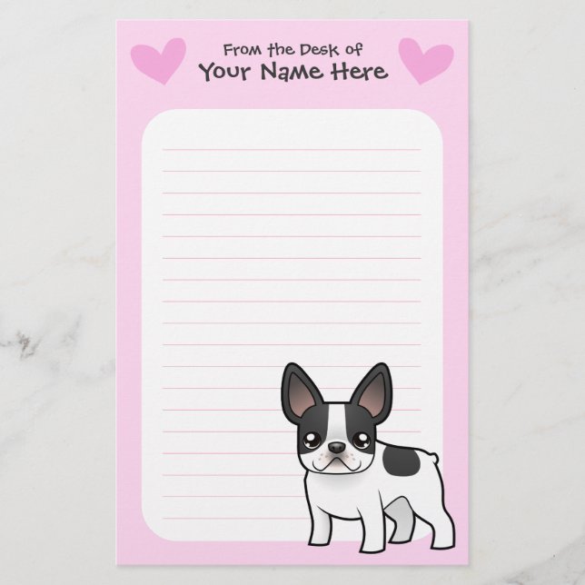 Papeterie Amour de bouledogue français (Devant)