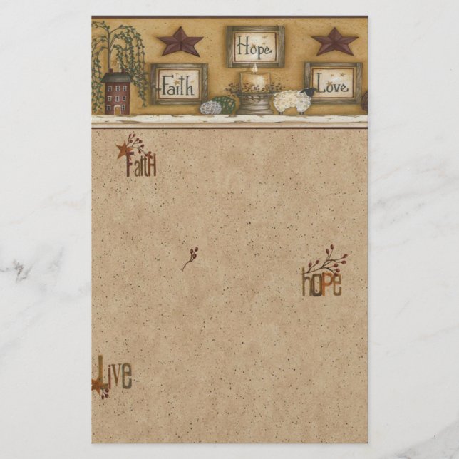 Papeterie Amour d'espoir de foi stationnaire (Devant)