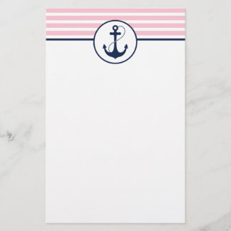 Papeterie Ancre marine rose
