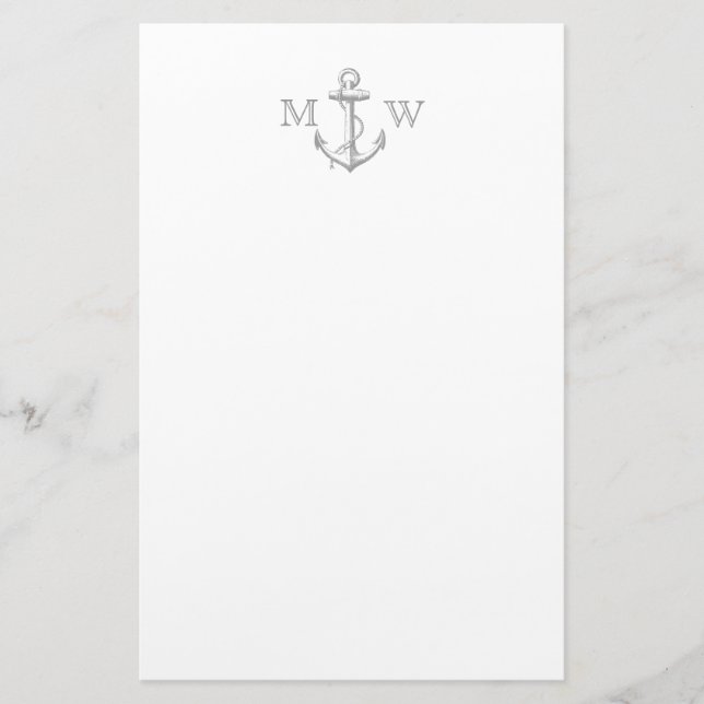 Papeterie Ancre, monogramme nautique (Devant)