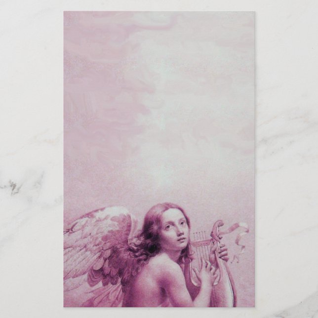 PAPETERIE ANGE JOUER LYRA SUR LES NUAGES (Devant)