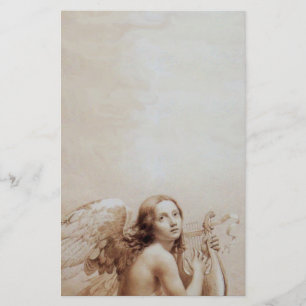 PAPETERIE ANGE JOUER LYRA SUR LES NUAGES