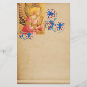 Papeterie ANGE ROSE D'OR Parchemin floral antique