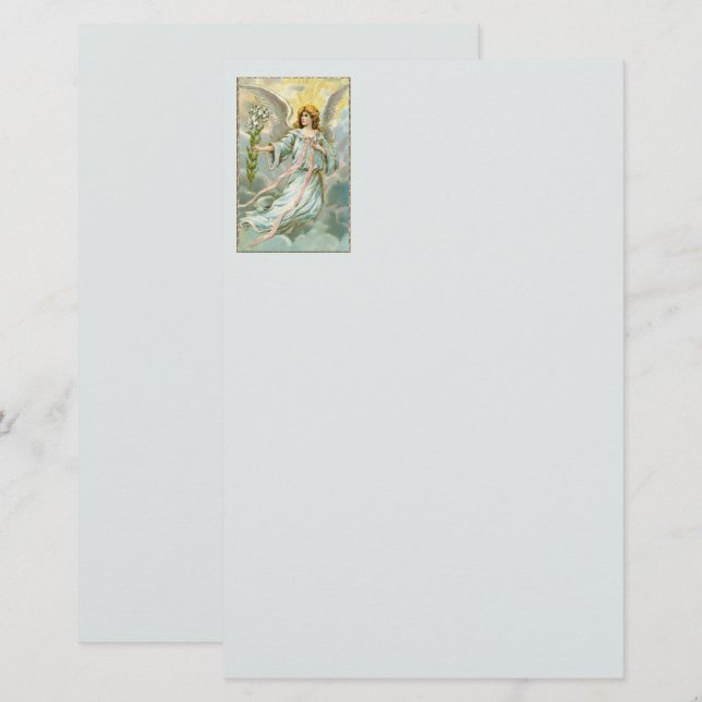 Papeterie Angel En Papier Bleu (Devant / Derrière)