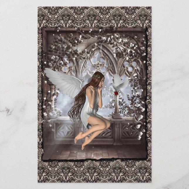 Papeterie Angel gothique et sa colombe (Devant)