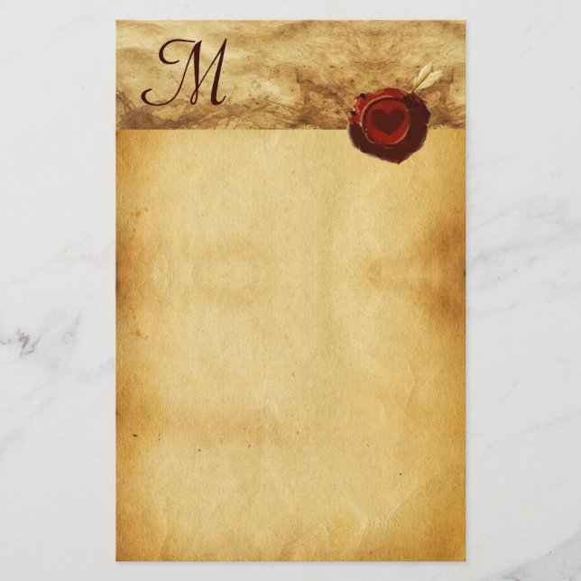 Papeterie ANGEL HEART RED WAX SEAL PARCHMENT Monogramme (Devant)