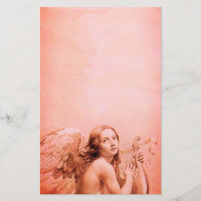 Papeterie ANGEL JOUER LYRA SUR LES NUAGES Antique Rouge (Devant)