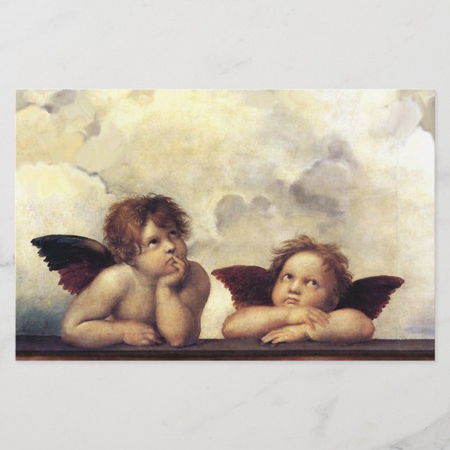Papeterie ANGES / Cherubs ailés, Nuages Raffaello Sanzio (Devant)