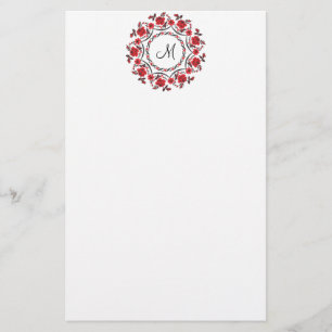 Papeterie Anneau rose Monogramme personnalisé initial