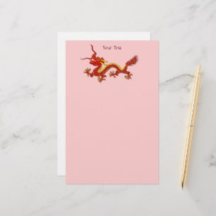 Papeterie Année chinoise de rouge et d'or de l'écriture de