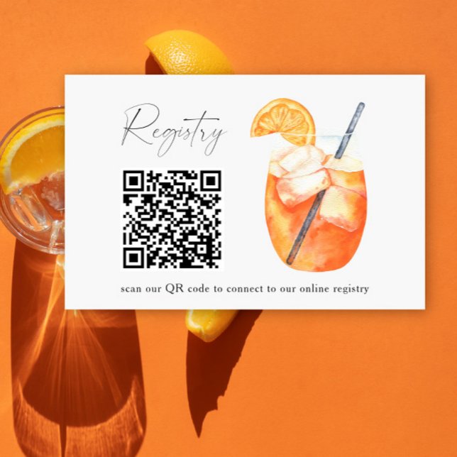 Papeterie Aperol spritz QR code registre des douches nuptial (Créateur téléchargé)