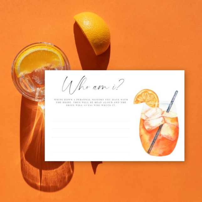 Papeterie Aperol spritz - Qui suis-je jeu pour enterrement d (Créateur téléchargé)