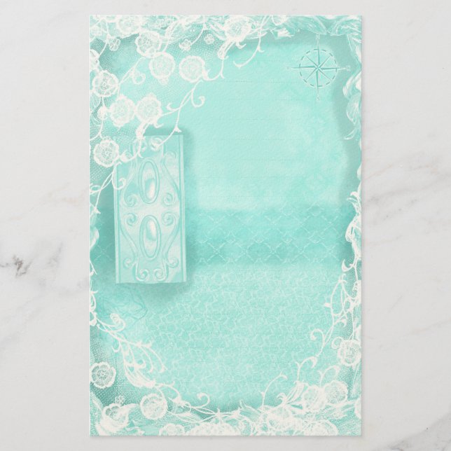 Papeterie Aqua and Lace Junk Journal (Devant)