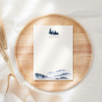 Aquarelle Blue Mountain Monogramme Papier papeteri