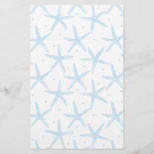 Papeterie Aquarelle Blue Sea Stars Motif
