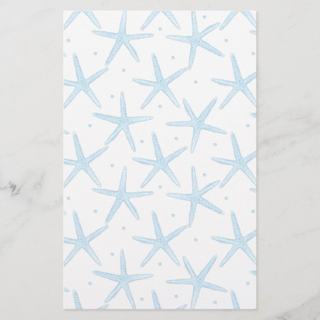 Papeterie Aquarelle Blue Sea Stars Motif (Devant)