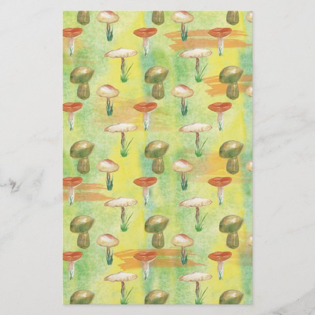 Papeterie Aquarelle de champignons (Devant)