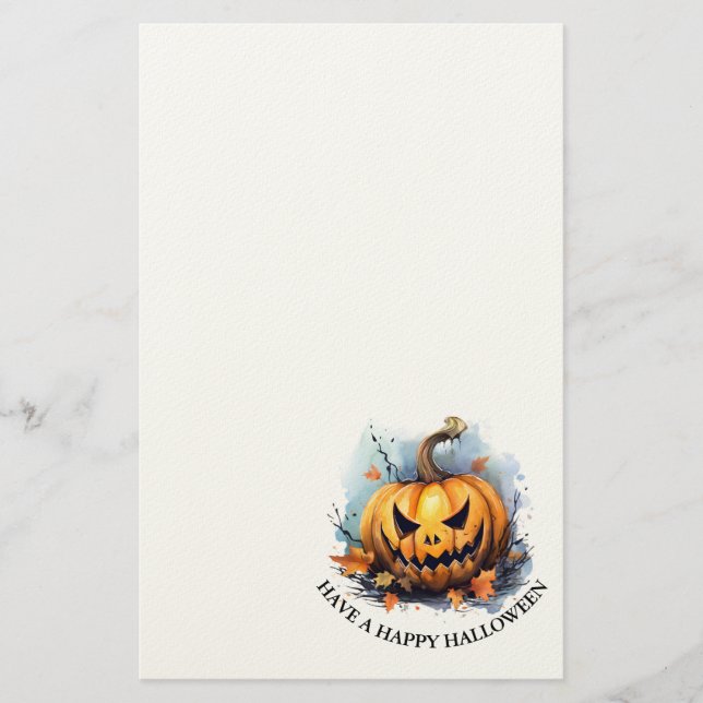 Papeterie Aquarelle Jack-o-lanterne (Devant)