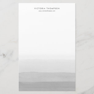 Papeterie Aquarelle moderne gris Ombre personnalisé