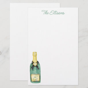 Papeterie Aquarelle Monogramme Vin