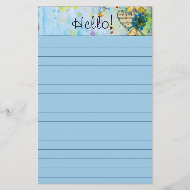 Papeterie Aquarelle Partition Musique Carrosserie (Devant)