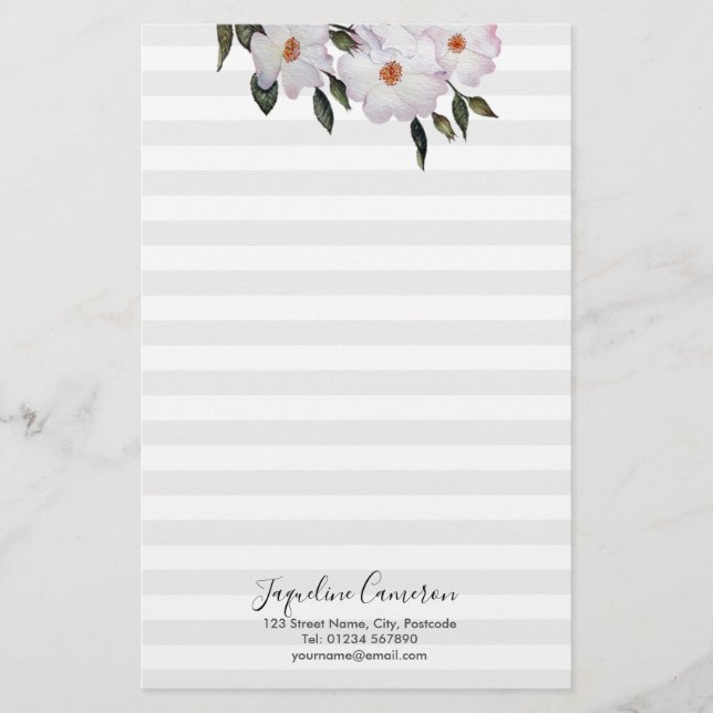 Papeterie Aquarelle rose Roses Ballerina Illustration (Devant)