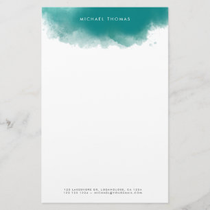 Papeterie Aquarelle Turquoise minimaliste moderne
