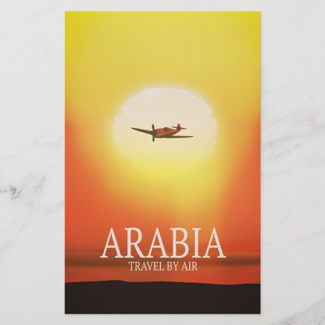 Papeterie Arabie "Voyagez par avion" (Devant)