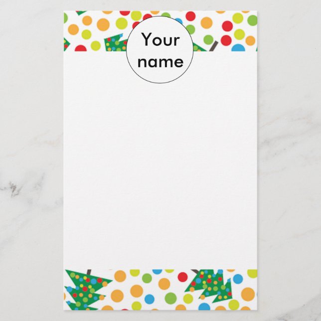 Papeterie Arbres de Noël motif (Devant)