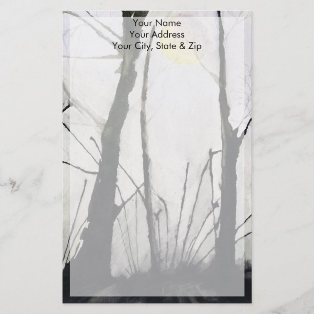 Papeterie Arbres épineux et Pleine lune (Devant)